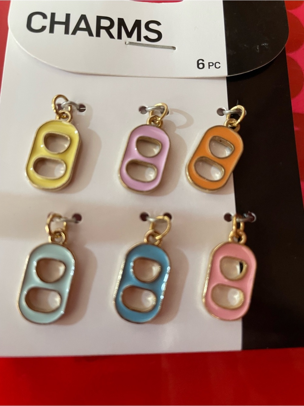 Multicolor Soda Tab Phone etc Charm Pack - 6 Pc